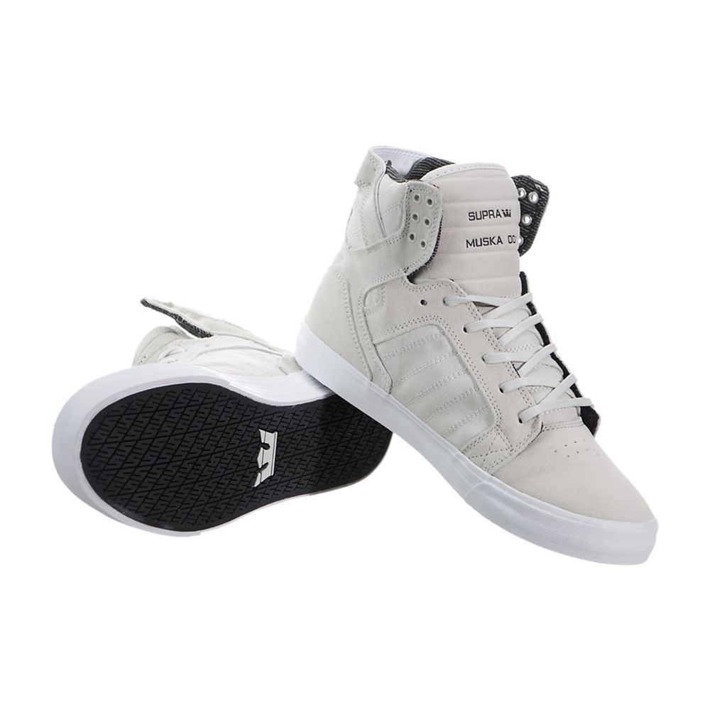 Baskets Montantes Supra SkyTop Grise Light Grey/White Homme | XXM-47297086